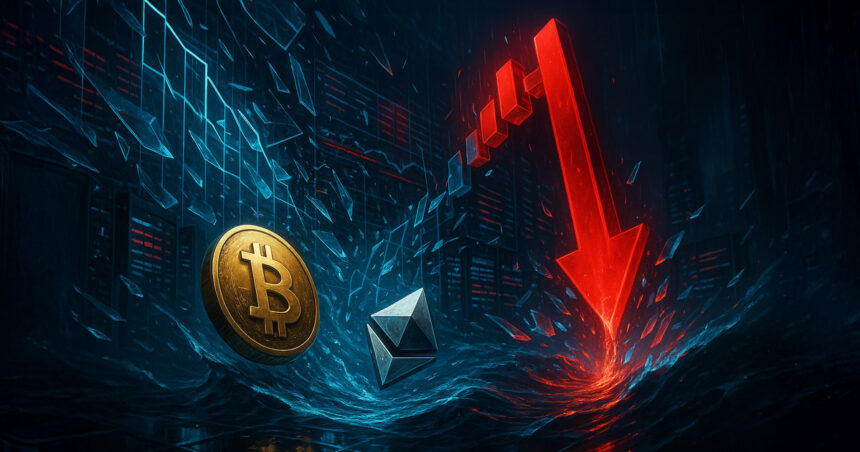 bitcoin and ethereum sharp plunge causes record 1 7 billion liquidation to start week 68d10c131f476