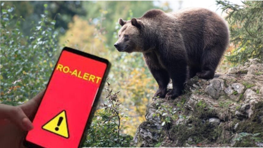 un urs si a facut aparitia intr o localitate din dambovita populatia avertizata prin ro alert 68e34519cd330