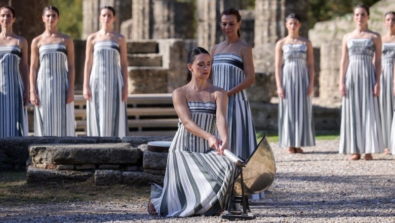 aprinderea flacarii olimpice pentru jocurile de iarna pusa in pericol de vremea rea din grecia ceremonia are loc miercuri la olympia 6928aea91afee