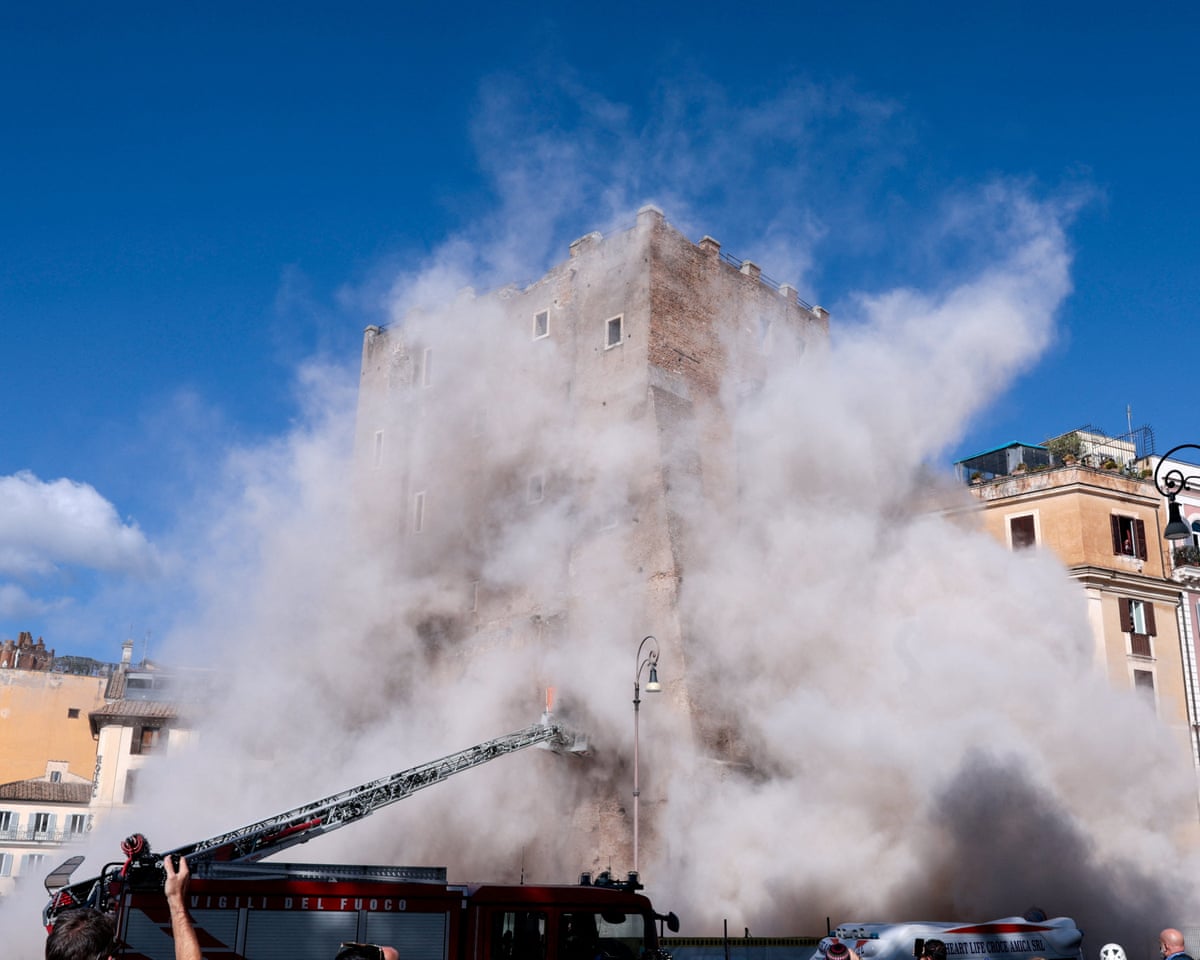 rome worker trapped and one injured after part of medieval tower collapses 6908bac0edb8f